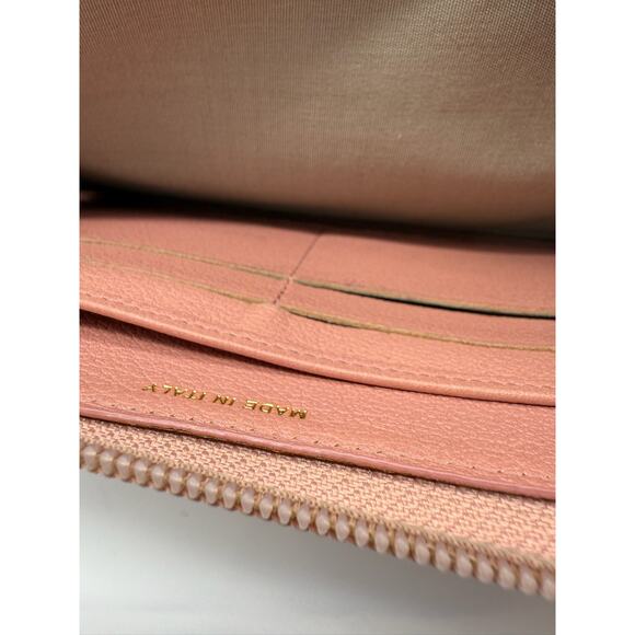 Chanel Bifold Pink Long Wallet Camellia Embossed in Gold*CC interlocking*Awesome - Picture 9 of 13